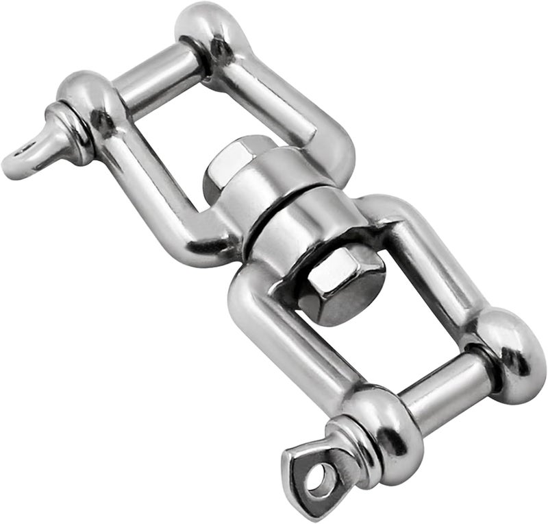 MEMUME Store Boat Anchor Swivel Shackle 1/4 inch 5/16 inch 3/8 inch 1/2 inch (4 Size) Jaw - Jaw Anchor China Swivel Connector 316 Stainless Steel Marine Grade Double Shackle - Image 1